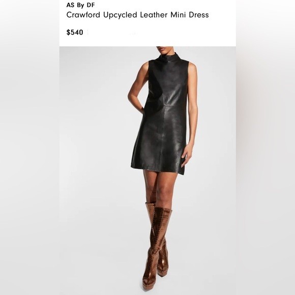 As By Df Crawford Upcycled Leather Mini Dress - Black As By Df Crawford Upcycled Leather Mini Dress - Black
